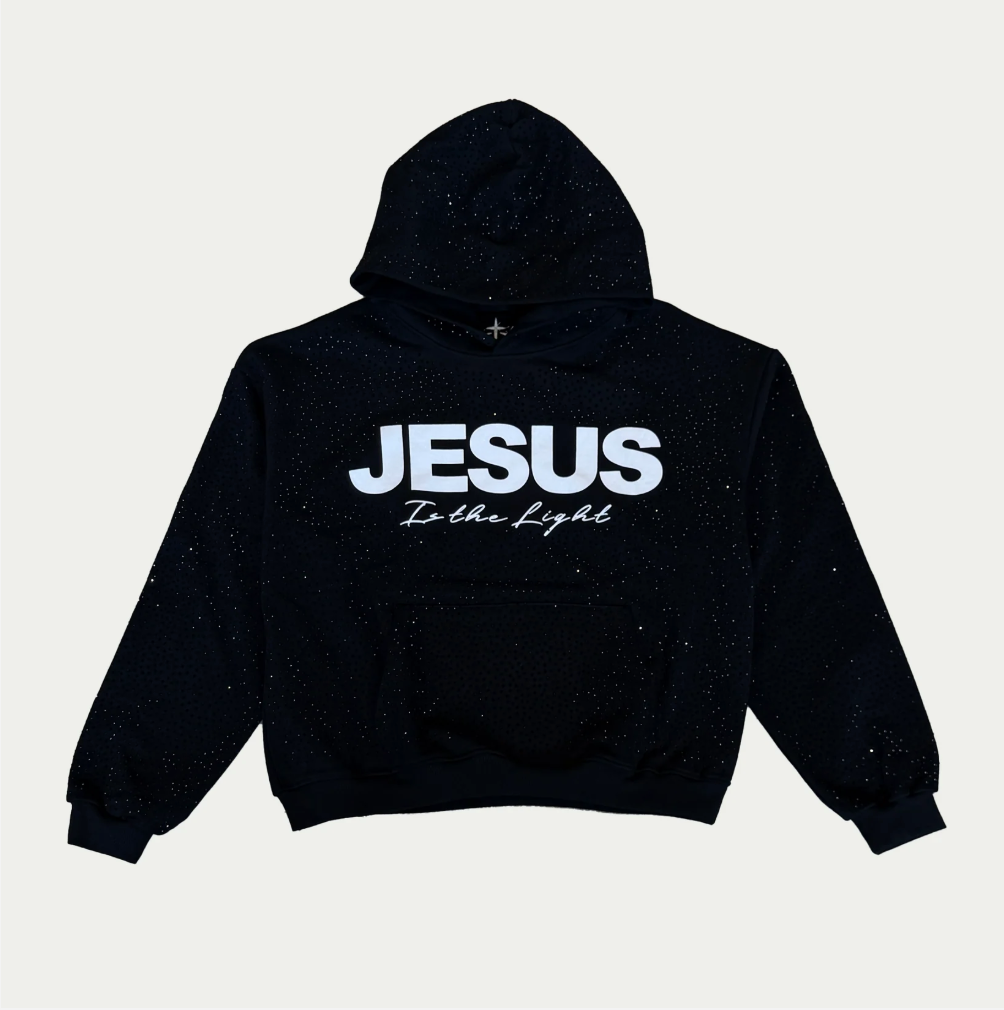 Signature JESUS IS THE LIGHT Rhinestone Hoodie (Unisex)